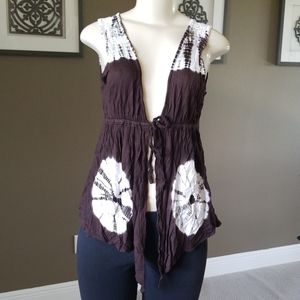 Tie Dye Vest Flowy Tie Top Summer Vest